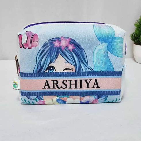 Personalised Mermaid Printed Kids Box Pouch